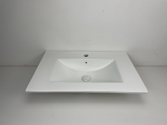 Alise o banheiro fácil de limpar não poroso da parte superior da vaidade afundam a cor branca
