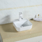 A bancada quadrada branca do dissipador do banheiro da embarcação da porcelana alisa 385X385X140MM
