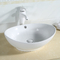 Resistente para aquecer o dissipador superior contrário do banheiro que lasca a forma oval da bacia de lavagem do risco
