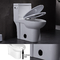 Uma altura alongada branca contornada parte moderna do conforto do assento redondo do toalete
