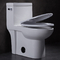 Um toalete alongado nivelado duplo da parte com Seat de fechamento macio 1.28gpf/4.8lpf