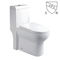 Os toaletes brancos dos banheiros escolhem alongado nivelado contornados um sifão da bacia de toalete da parte